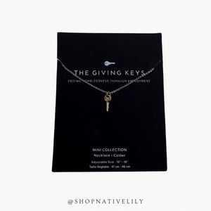 The Giving Keys Believe Key Necklace Silver Mini Charm Chain OS